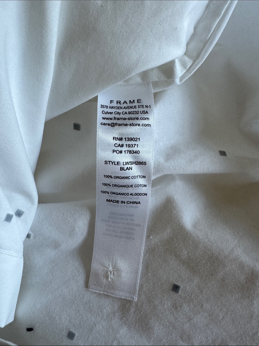 Frame Denim White Button-Down Shirt with Tiny Dot Accents - Picture 5 of 5